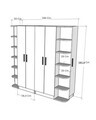 Dulap pentru haine, Hanah Home, Linda Luses, 180x181.8x50 cm, PAL, Alb