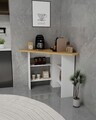 Masa de bucatarie, Hanah Home, Corner, 80x73.8x80 cm, PAL, Stejar Safir / Alb