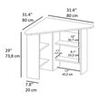 Masa de bucatarie, Hanah Home, Corner, 80x73.8x80 cm, PAL, Stejar Safir / Alb