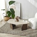 Masuta de cafea, Hanah Home, Rock, 100x35x60 cm, PAL, Travertin / Nuc