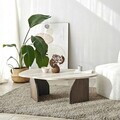 Masuta de cafea, Hanah Home, Rock, 100x35x60 cm, PAL, Travertin / Nuc