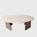 Masuta de cafea, Hanah Home, Rock, 100x35x60 cm, PAL, Travertin / Nuc