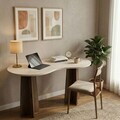 Birou, Hanah Home, Infini, 120x75x60 cm, PAL MELAMINAT, Travertin / Nuc