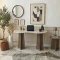 Birou, Hanah Home, Infini, 120x75x60 cm, PAL MELAMINAT, Travertin / Nuc