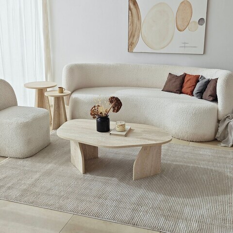 Masuta de cafea, Hanah Home, Nova, 100x35x60 cm, PAL, Travertin / Fumure