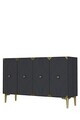 Consola, Hanah Home, Alfa 120, 120x75x32 cm, PAL, Antracit / Aur