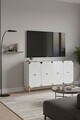 Consola, Hanah Home, Alfa 120, 120x75x32 cm, PAL, Alb/Auriu