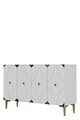 Consola, Hanah Home, Alfa 120, 120x75x32 cm, PAL, Alb/Auriu