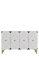 Consola, Hanah Home, Alfa 120, 120x75x32 cm, PAL, Alb/Auriu