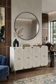Consola, Hanah Home, Alfa 120, 120x75x32 cm, PAL, White / Travertine / Gold