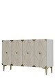 Consola, Hanah Home, Alfa 120, 120x75x32 cm, PAL, White / Travertine / Gold