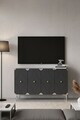 Consola, Hanah Home, Alfa 120, 120x75x32 cm, PAL, Antracit / Argintiu