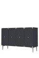 Consola, Hanah Home, Alfa 120, 120x75x32 cm, PAL, Antracit / Argintiu