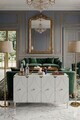Consola, Hanah Home, Alfa 120, 120x75x32 cm, PAL, Alb / Argintiu