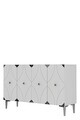 Consola, Hanah Home, Alfa 120, 120x75x32 cm, PAL, Alb / Argintiu