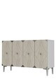 Consola, Hanah Home, Alfa 120, 120x75x32 cm, PAL, White / Travertine / Silver