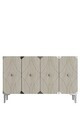 Consola, Hanah Home, Alfa 120, 120x75x32 cm, PAL, White / Travertine / Silver