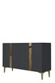 Consola, Hanah Home, Anka 120, 120x75x32 cm, PAL, Antracit / Aur
