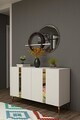 Consola, Hanah Home, Anka 120, 120x75x32 cm, PAL, Alb/Auriu