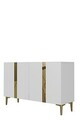 Consola, Hanah Home, Anka 120, 120x75x32 cm, PAL, Alb/Auriu
