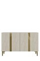 Consola, Hanah Home, Anka 120, 120x75x32 cm, PAL, White / Travertine / Gold