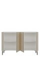 Consola, Hanah Home, Anka 120, 120x75x32 cm, PAL, White / Travertine / Gold
