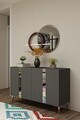 Consola, Hanah Home, Anka 120, 120x75x32 cm, PAL, Antracit / Argintiu