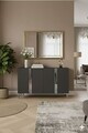 Consola, Hanah Home, Anka 120, 120x75x32 cm, PAL, Antracit / Argintiu