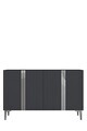 Consola, Hanah Home, Anka 120, 120x75x32 cm, PAL, Antracit / Argintiu