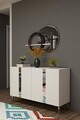 Consola, Hanah Home, Anka 120, 120x75x32 cm, PAL, Alb / Argintiu