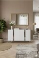 Consola, Hanah Home, Anka 120, 120x75x32 cm, PAL, Alb / Argintiu