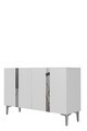 Consola, Hanah Home, Anka 120, 120x75x32 cm, PAL, Alb / Argintiu