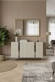 Consola, Hanah Home, Anka 120, 120x75x32 cm, PAL, White / Travertine / Silver