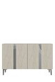 Consola, Hanah Home, Anka 120, 120x75x32 cm, PAL, White / Travertine / Silver