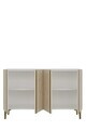 Consola, Hanah Home, Anka 120, 120x75x32 cm, PAL, White / Travertine / Silver