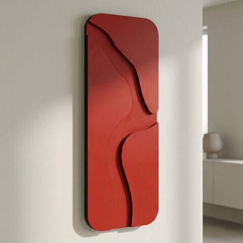 Tablou decorativ, Aterna Red, MDF, Dimensiune: 24 x 68 cm, Rosu