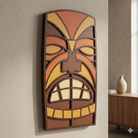 Tablou decorativ, Okha, MDF, Dimensiuni: 33 x 68 cm, Multicolor