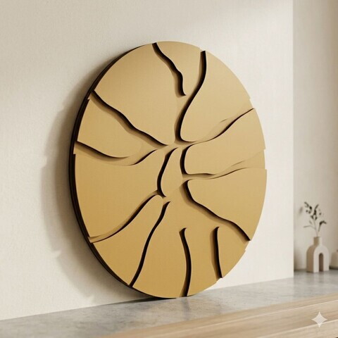 Tablou decorativ, Core Gold, MDF, Dimensiune: 50 x 50 cm, Auriu