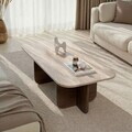 Masuta de cafea, Hanah Home, Akira, 120x41x60 cm, PAL, Travertin / Nuc Venezia