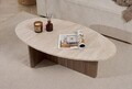 Masuta de cafea, Hanah Home, Orba, 120x40x65 cm, PAL, Travertin / Nuc Venezia