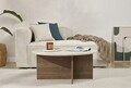 Masuta de cafea, Hanah Home, Soleil, 90x40x90 cm, PAL, Travertin / Nuc Venezia