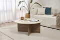 Masuta de cafea, Hanah Home, Soleil, 90x40x90 cm, PAL, Travertin / Nuc Venezia