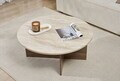 Masuta de cafea, Hanah Home, Soleil, 90x40x90 cm, PAL, Travertin / Nuc Venezia