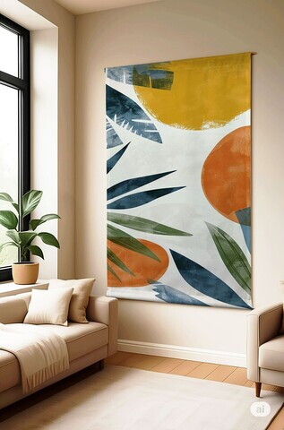Tablou decorativ, Polybaby 18, Bumbac/Poliester, Lățime: 100 cm Înălțime: 140 cm, Multicolor
