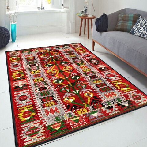 Covor, Els1786, 80x120 cm, Catifea, Multicolor