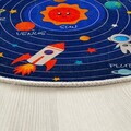 Covor, Woopamuk107, 150x150 cm, Bumbac/Poliester, Albastru navy