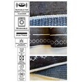 Covor, Woopamuk107, 150x150 cm, Bumbac/Poliester, Albastru navy