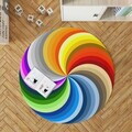 Covor, Woopamuk141, 120x120 cm, Bumbac/Poliester, Multicolor