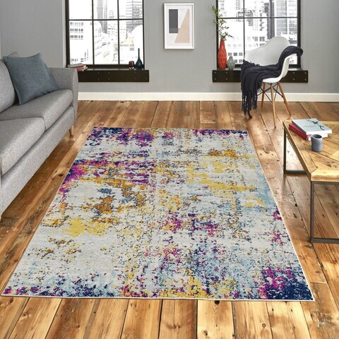 Covor, Woopamuk166, 100x150 cm, Bumbac/Poliester, Multicolor