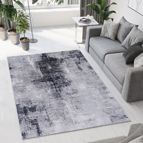 Covor, Woopamuk207, 100x150 cm, Bumbac/Poliester, Gri